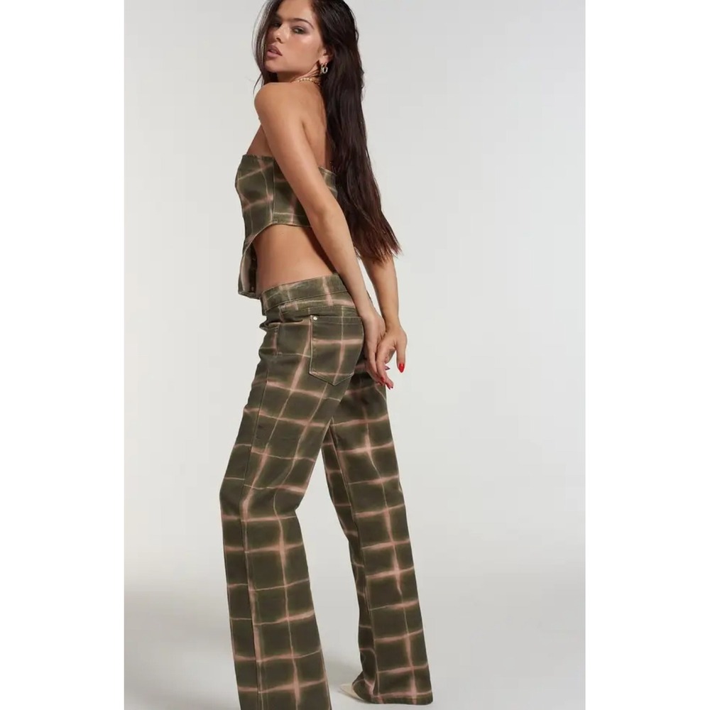 Milk It Check Grunge Jeans Denim Baggy Y2K Skater 90s 29x32 Size 26 Streetwear